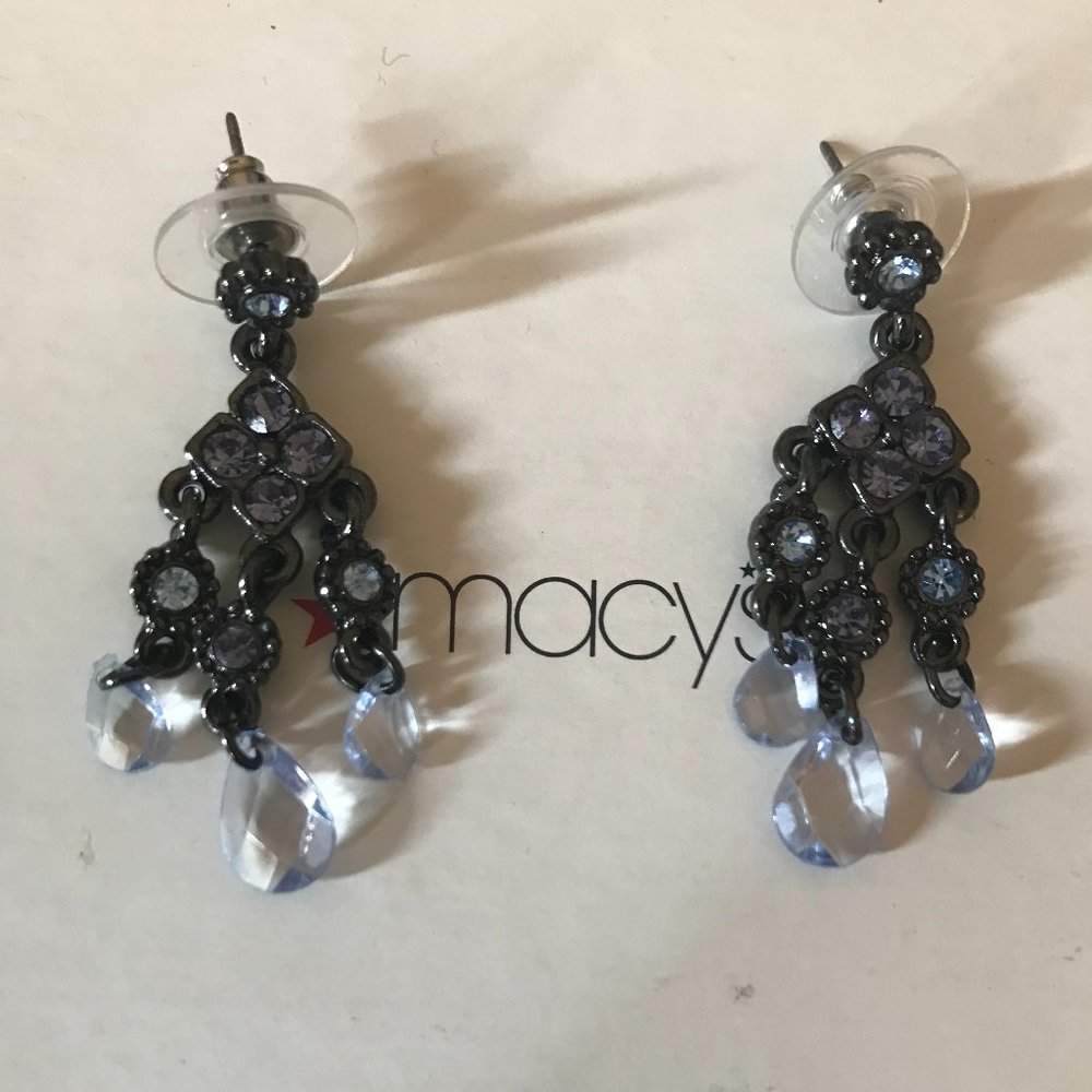 Macy's earrings with purple/blue stones